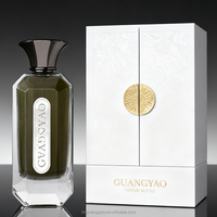 Flacon de parfum en verre facetté haute texture 75 ml Emballage cosmétique Flacon pulvérisateur avec bouchon en alliage de zinc et boîte cadeau