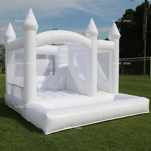 Château Gonflable Écologique Blanc pour Mariage, Combo Toboggan et Piscine à Balles, Capacité 500kg, pour Enfants et Adultes, Idéal pour Fêtes - Product Image 3