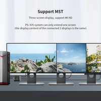   Répartiteur 1x3 DP Hub 8K UHD Adaptateur Triple Moniteur 3 Voies pour PC Portable Mur Vidéo Réunion de Bureau