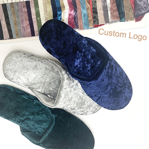 Personnalisé De Luxe Femmes Souple En Mousse à Mémoire Épaisseur Unisexe <span class=keywords><strong>Matin</strong></span> Nuit Velours Orteil Fermé Hôtel Pantoufles Logo - Product Image 1