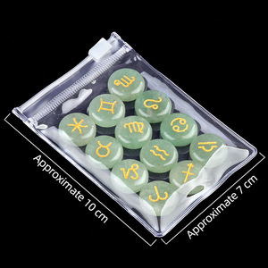 Pierre semi-précieuse en gros, douze signes du zodiaque, runes du zodiaque, pierre <span class=keywords><strong>de</strong></span> <span class=keywords><strong>guérison</strong></span> en cristal polie et affinée pour Noël, idéale comme cadeau - Product Image 3