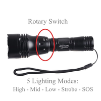 Lampe de plongée LED étanche en aluminium 30W UV Archon, lampe stroboscopique LED pour plongée en grotte, lampe de plongée 1000 lumens