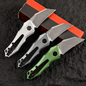 Cuchillo plegable KS 7350 Mini D2 de acero, mango de aluminio T6, cuchillo de bolsillo táctico, llavero para exteriores, equipo de supervivencia para acampar, herramienta EDC - Product Image 2