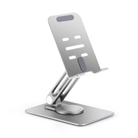Support de téléphone pliable pour bureau, réglable en hauteur, en alliage d'aluminium, rotation à 360°, support de tablette pour le bureau, diffusion en direct, Handyhalterung
