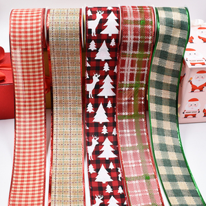 OKAY Impression Personnalisée <span class=keywords><strong>Noir</strong></span> <span class=keywords><strong>et</strong></span> <span class=keywords><strong>Blanc</strong></span> Buffalo Check Plaid Filaire Ruban <span class=keywords><strong>Vichy</strong></span> Ruban pour Décoration Festive Farmhouse - Product Image 5