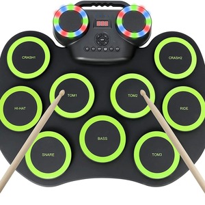 Portable <b>Electronic</b> Drum <b>Set</b> 8Cm Roll-Up Wireless With Flashing Lights Built-In Speaker For Practice And Entertainment - Product Image 1