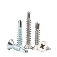 Vis autotaraudeuses à tête fraisée plate en acier au carbone galvanisé antirouille pour fixation de profilés légers en acier