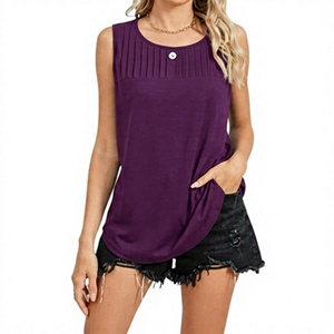 Débardeur Femme Double Doublure Ajusté Extensible Sans Manches Décontracté Été Vêtements Personnalisés Marque Privée Vente en Gros - Product Image 1