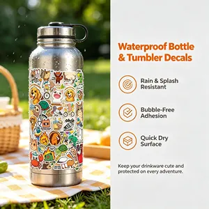 Set de Pegatinas Impermeables de Capibara, Calcomanías de Vinilo de Animales de Dibujos Animados para Cuadernos, Botellas, Manualidades y Regalos - Product Image 5