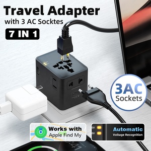 Adaptador de Viaje Internacional Worldplug OEM ODM con 3 Tomas de Corriente, Cargador Tipo C de 45W GaN, Enchufe Universal Multiusos - Product Image 2