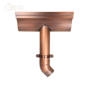 Système de gouttières en cuivre métallique demi-rond de style K, <span class=keywords><strong>gouttière</strong></span> de pluie pour toit - Product Image 1