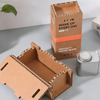 Custom Eco-Friendly Folding Honeycomb Champagne Box | Recyclable Single Bottle Kraft Paper Packaging | Sustainable Food