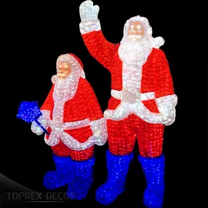Hoge Kwaliteit Groothandel Tuin Decoratieve Kerst Ornamenten Lichten Op 3d Acryl Santa Claus