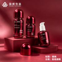 Botol Foundation Cair Kosmetik Mewah Kosong 30ml, Bulat, Dengan Pompa dan Tutup Bola, Warna dan Logo Custom untuk Makeup Concealer