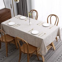 Nappe en lin naturel Texture slubby nappe rectangulaire douce résistante aux rides pour cuisine salle à manger buffet de table