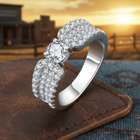 Bague en Moissanite QX Fine Jewelry Wholesale S925 2 carats taille brillant couleur D VVS1 pour femme, cadeau de mariage et de fiançailles