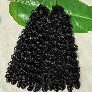 Vente en gros birman bouclé 100% vierge humain facile à utiliser plumes cheveux cuticule aligné donneur unique extensions de cheveux humains permanents - Product Image 2