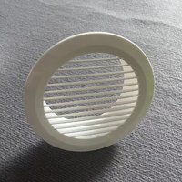 Grille d'aération ronde réglable à montage au plafond, en plastique ABS blanc, à lamelles droites, avec boucle à ressort, pour système de climatisation