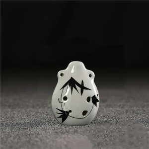 Ocarina chinoise en porcelaine blanche à 6 trous, style collier, instrument de musique folklorique, cadeau souvenir, vente en gros - Product Image 5