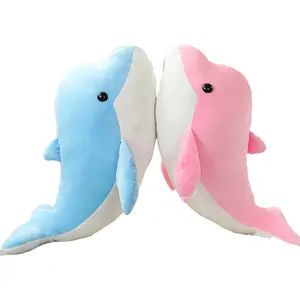 Hot sale 20cm Cute Plush Sea Animal Toy Pink Blue Dolphin Plush Toy Stuffed Dolphin Sleeping Pillow