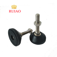 Coussinet de base de niveau de pied en caoutchouc d'acier Boulon réglable 600-1500kg Capacité de charge Couleur noire/jaune Anti-Vibration pour poinçonneuse