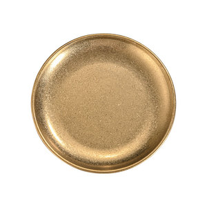 Vintage Stainless Steel Round <b>Tray</b> Distressed Industrial Style Flat Bottom Shallow Dish For Coffee Shop Restaurant Barbecue - Product Image 3