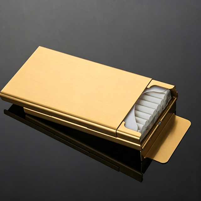 Wholesale Custom Logo Portable Slim Aluminum Cigarette Case Tobacco Box 20pcs Cigarette case for Man and Woman Use
