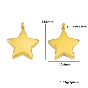 Dijes de estrella y flor de acero inoxidable para la fabricación de joyería DIY, accesorios de colgante unisex, venta al por mayor, origen Yiwu - Product Image 2