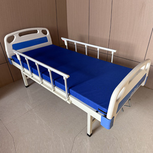 Lit médical Kangwan à manivelle simple, bleu, en ABS, structure au sol, pour la réadaptation des personnes âgées et des patients - Product Image 3