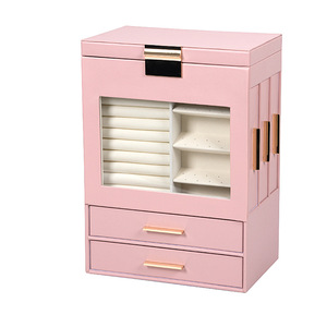 Boîte à bijoux multifonctionnelle, grande capacité de rangement, boîte à bijoux avec miroir - Product Image 1