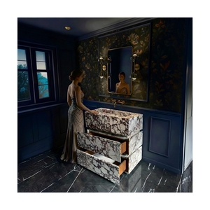 Mueble de Baño Rectangular Personalizado con Lavabo Funcional de Mármol Viola - Product Image 3