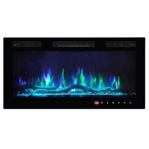 Cheminée murale <span class=keywords><strong>de</strong></span> 42 pouces avec 10 couleurs <span class=keywords><strong>de</strong></span> flamme, contrôle WIFI <span class=keywords><strong>et</strong></span> haut-parleur à dents bleues - Product Image 2