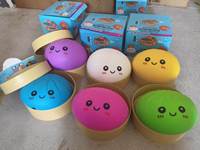 Jouet Squishy Géant 25 cm en forme de Baozi, en TPR souple, avec expressions, anti-stress, grand format