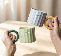 Nouvelle tasse à lait en porcelaine émaillée mate New Nordic Circle 380 ml, réutilisable, écologique, en céramique, avec poignée, pour la maison et les voyages
