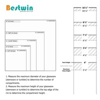 Panier de rangement multifonctionnel en plastique à 16 compartiments pour verres à vin, plateau pour vaisselle, compatible lave-vaisselle professionnel, pour le transport et le stockage des articles de bar.