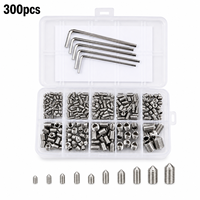 300 vis sans tête à six pans creux en acier inoxydable 304, filetage fin, norme ANSI, tête conique DIN914, vis de réglage