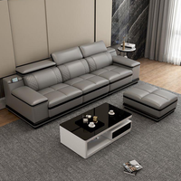 Canapé Modulable d'Angle en Cuir, Design Nouveau, Grand Ensemble Moderne pour Salon