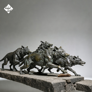 Scultura di <span class=keywords><strong>Lupo</strong></span> in Rame Fuso di Grado Commerciale, Statua Vintage di <span class=keywords><strong>Lupo</strong></span> Urlante in Bronzo per Parchi Aziendali <span class=keywords><strong>e</strong></span> Piazze - Product Image 1