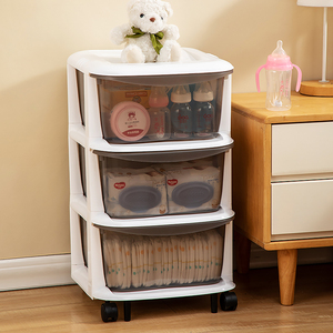 Đa chức năng bé sản phẩm lưu trữ tủ với bánh xe công suất lớn tầng tuyệt vời lưu trữ ngăn kéo làm bằng nhựa bền - Product Image 2