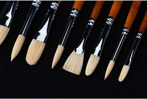 BOMEIJIA 11 pz professionale 100% naturale setola di maiale <span class=keywords><strong>pennelli</strong></span> <span class=keywords><strong>per</strong></span> pittura acrilica e olii - Product Image 6