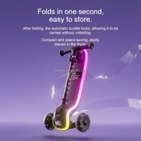 Trottinette pliable pour enfants de 3 à 12 ans avec roues en PU, lumières et fonction de réglage en hauteur