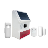 Sistem Alarm Keamanan Sensor Gerak 433MHz WiFi High-DB ABS Tenaga Surya Sirene Strobo Rumah GSM Portabel IP65 Tahan Air 100m