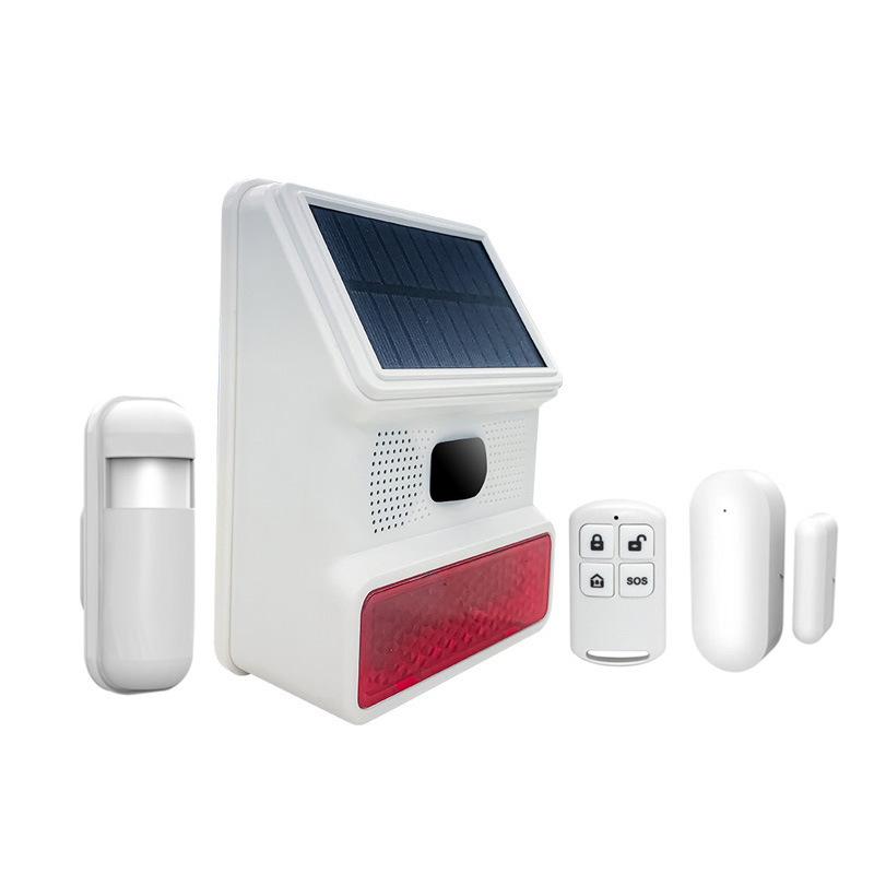 Wireless Solar Driveway Alarm Sound Light Alarm IP65 Weatherproof Outdoor Motion Detector 120 DB Siren Sound Alert , Flash Warning Security Alarm System For Farm And Home Ns001 1r2s