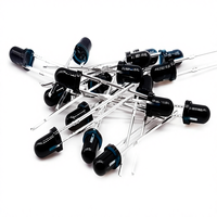Diode infrarouge LED 5 mm 850 nm 940 nm émettrice ou réceptrice, trou traversant, ronde, noire (récepteur IR noir 100 pièces)