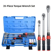 Jeu de clés dynamométriques multifonctionnelles 1/4" 35 pièces, réglables, manuelles, kit d'outils de réparation automobile OEM, coffret rigide, kit d'outils à main