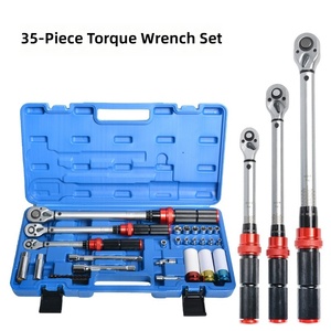 Multifunctional 1/4" 35 PCS Preset Torque Wrench Set Hand Operated OEM Auto Repair Tool Kit Hard Case Tool Box Set Hand Tool Kit
