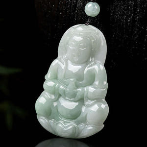 Pendentif en jade naturel de Guanyin du Myanmar, style chinois, design original, cadeau avec certificat d'évaluation GY31 - Product Image 2