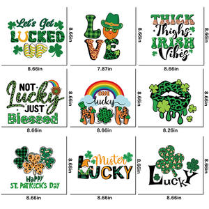 St. Patrick's Day Clover UV for DTF <b>Transfer</b> Cup Wraps for 16oz Libbey <b>Glass</b> 24oz Tumblers Screen Printing Usage for - Product Image 4