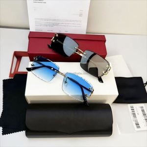 Gafas de Sol de Diseño de Alta Calidad para Automóvil con Caja con Logotipo y Recibo, Protección UV400, Sin Montura, Corte de Diamante, Gafas de Sol de Lujo - Product Image 1