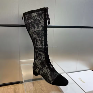 D mujeres bota carta logo <span class=keywords><strong>rosas</strong></span> con estrella perfecta jacquard bordado elegante bote alto marca famosa <span class=keywords><strong>botas</strong></span> de Vaqueros - Product Image 6